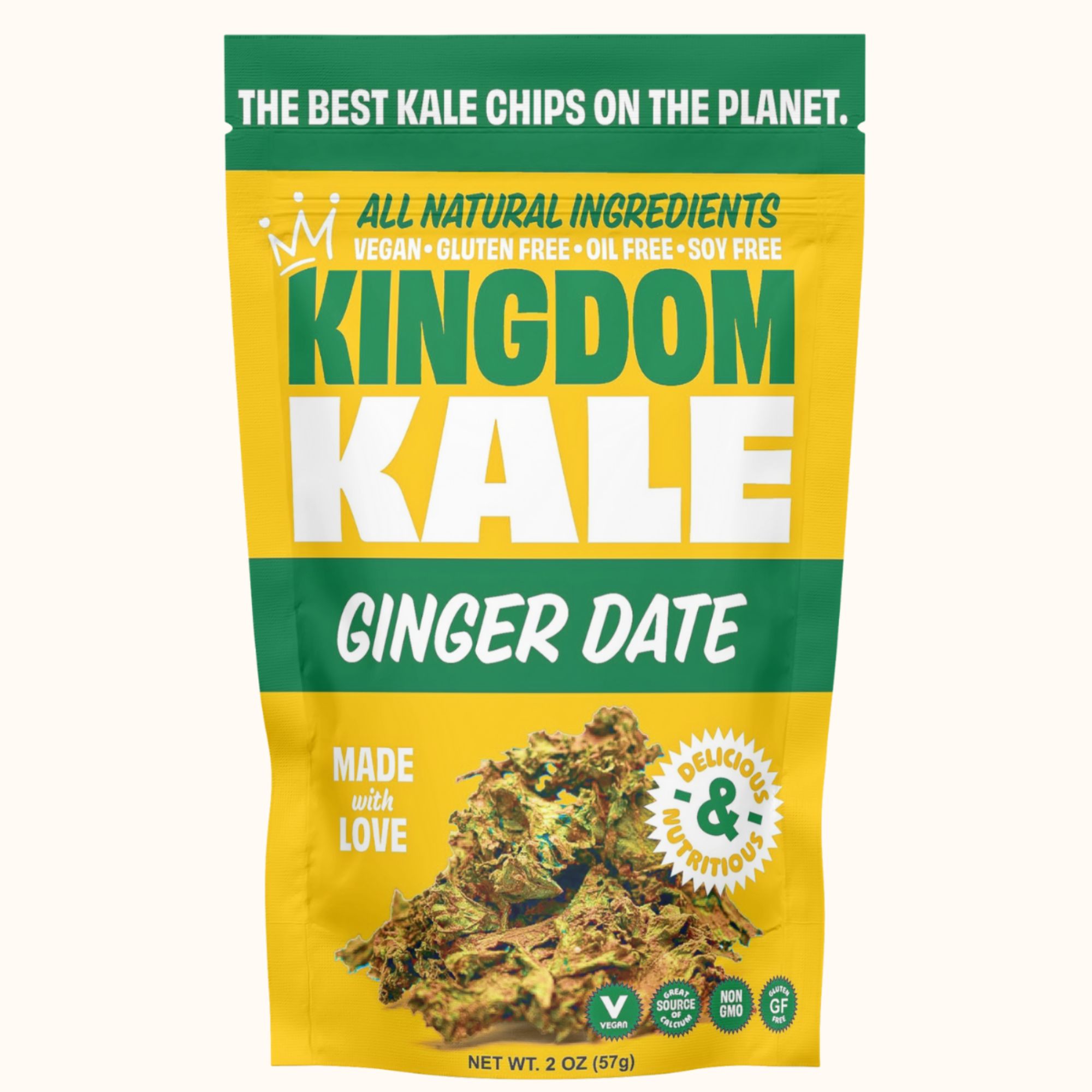 Ginger Date Kale Chips - Vegan, Gluten-Free, Non-GMO