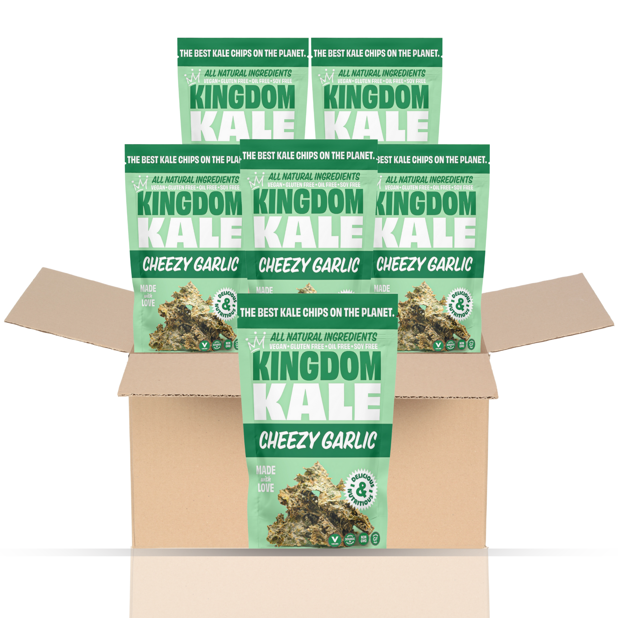 Cheesy Garlic Kale Chips - 6 Pack Bundle