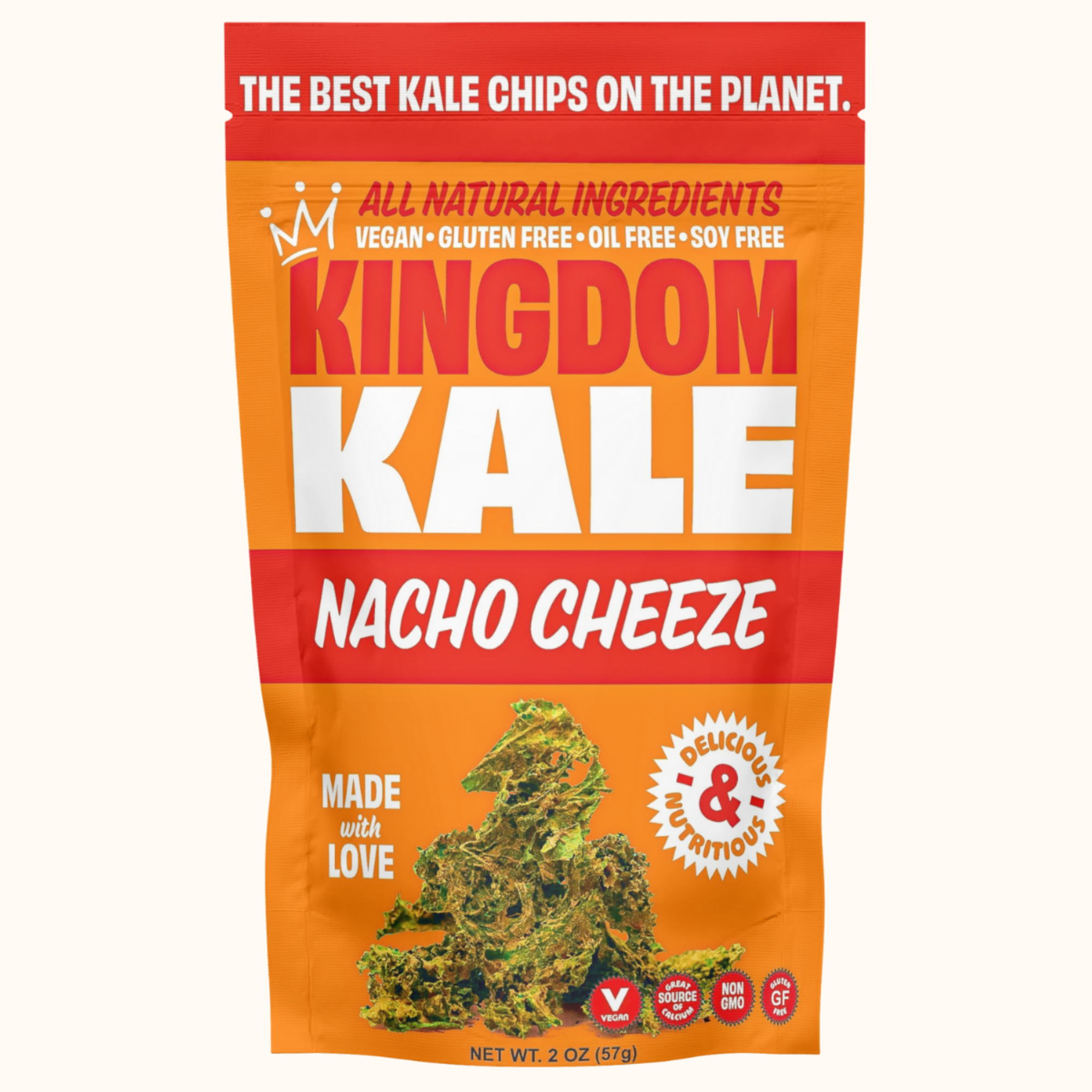 Nacho Cheese Kale Chips - Vegan, Gluten-Free, Non-GMO