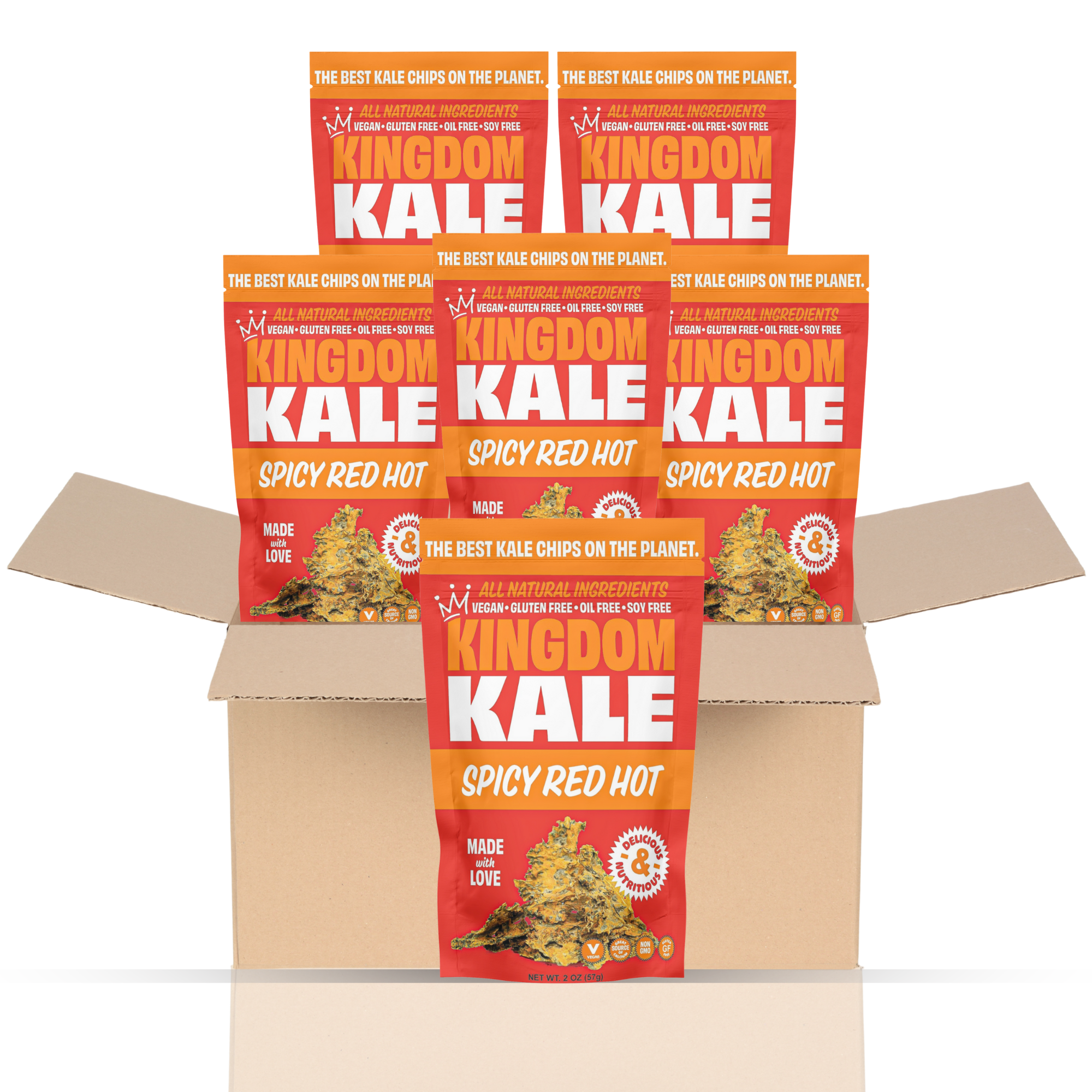 Spicy Red Hot Kale Chips - 6 Pack Bundle