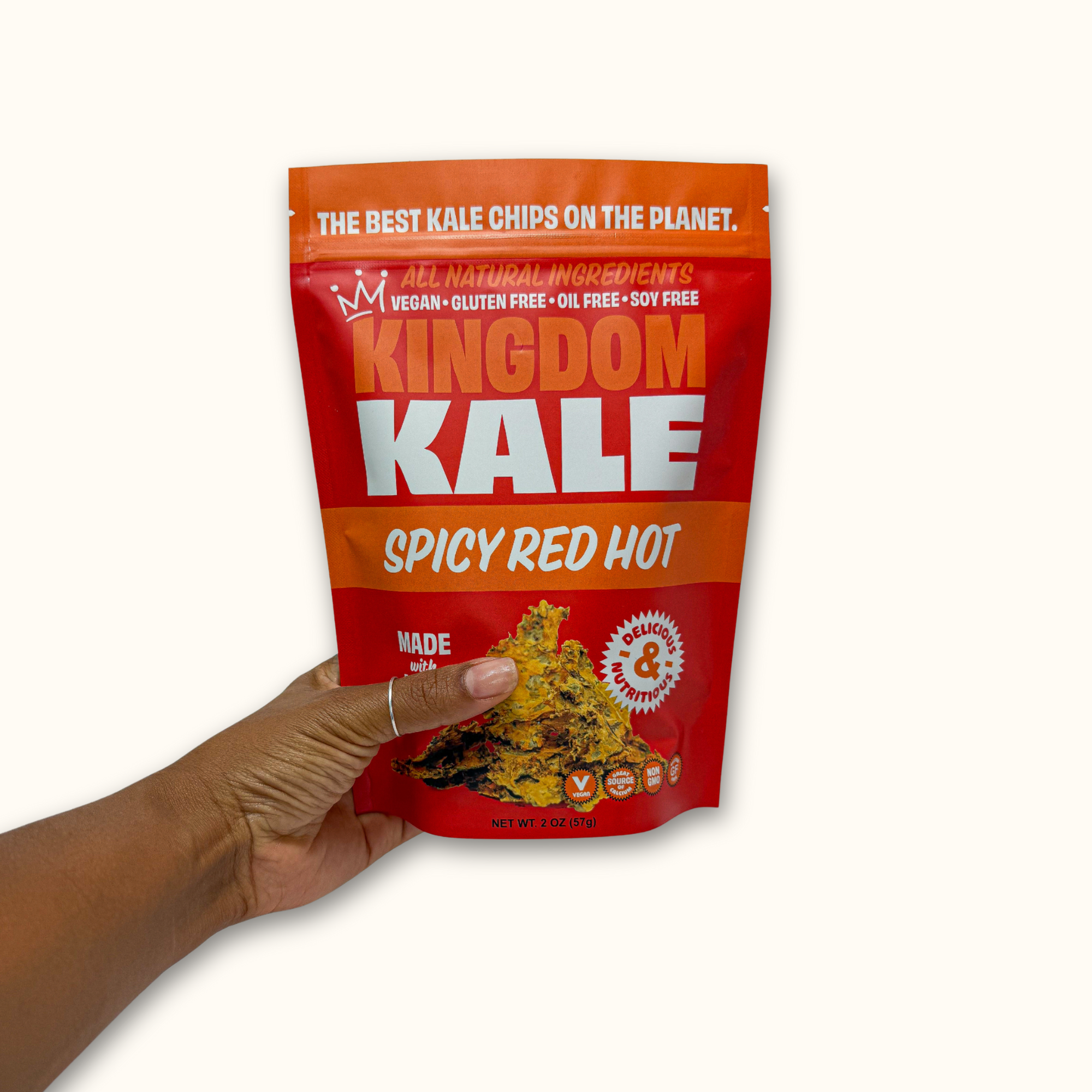 Spicy Red Hot Kale Chips - Vegan, Gluten-Free, Non-GMO