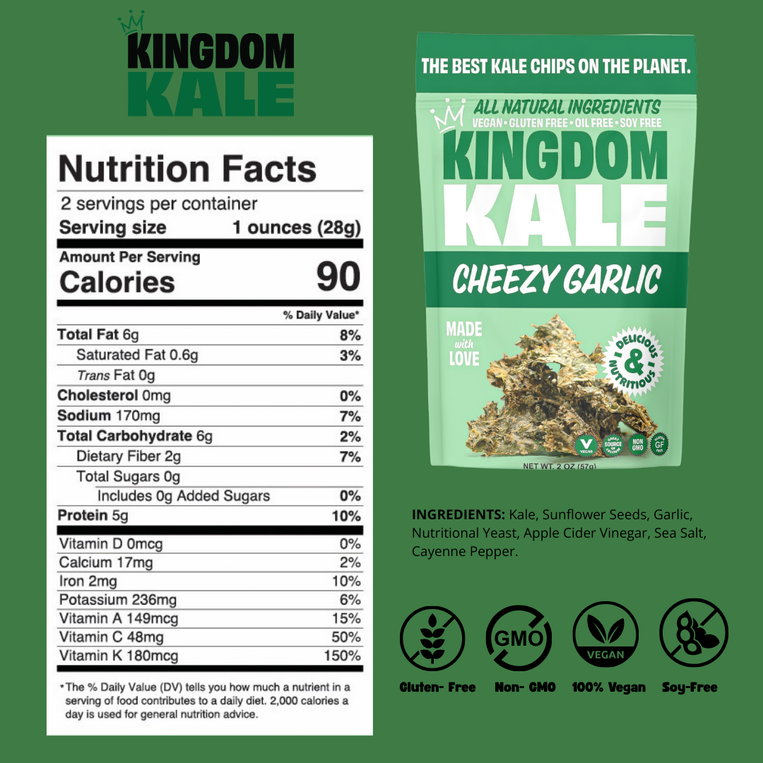 CHEEZY GARLIC KALE CHIPS