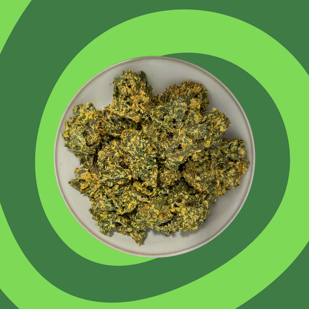 CHEEZY GARLIC KALE CHIPS
