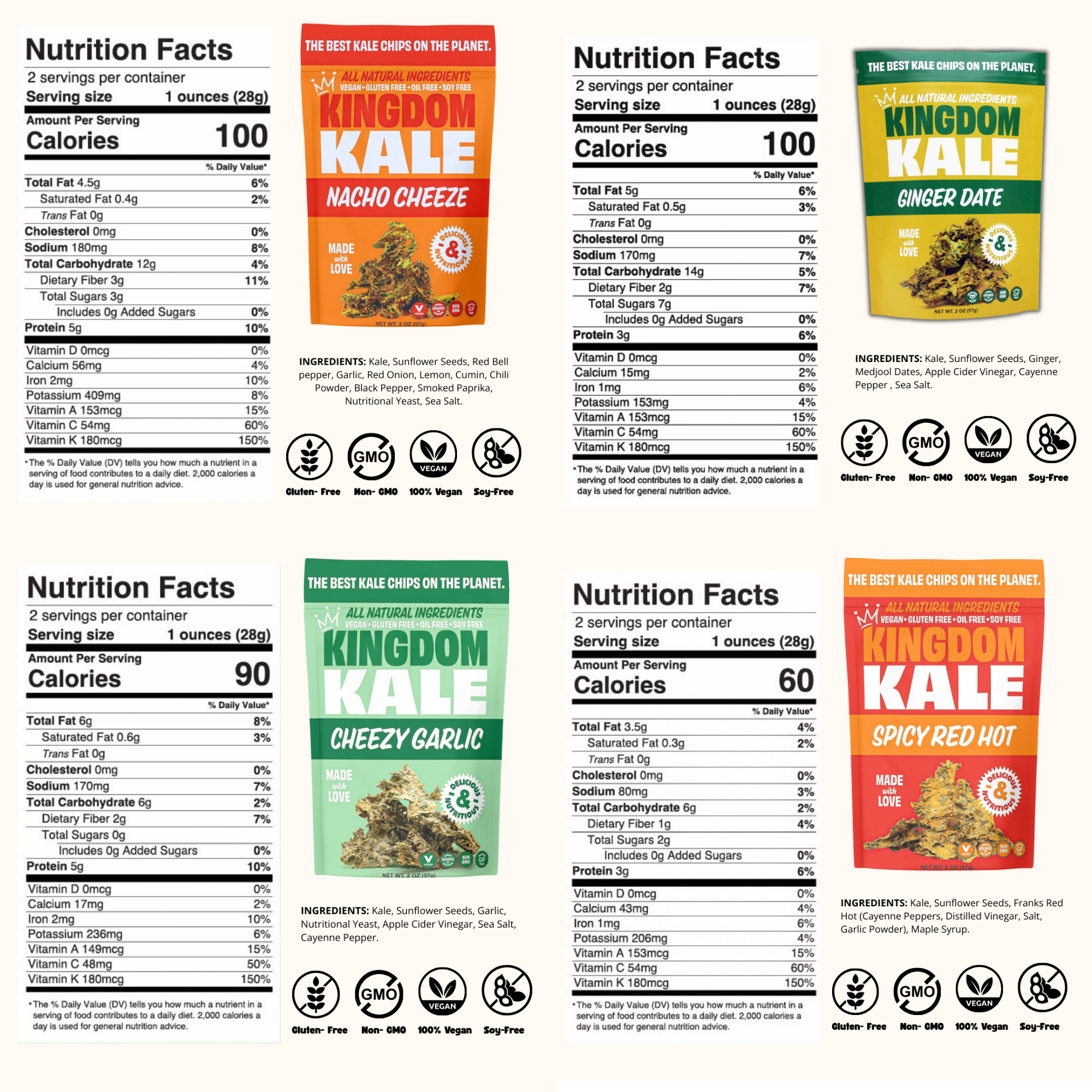 Kingdom Kale Variety Pack - 4 Flavor Collection