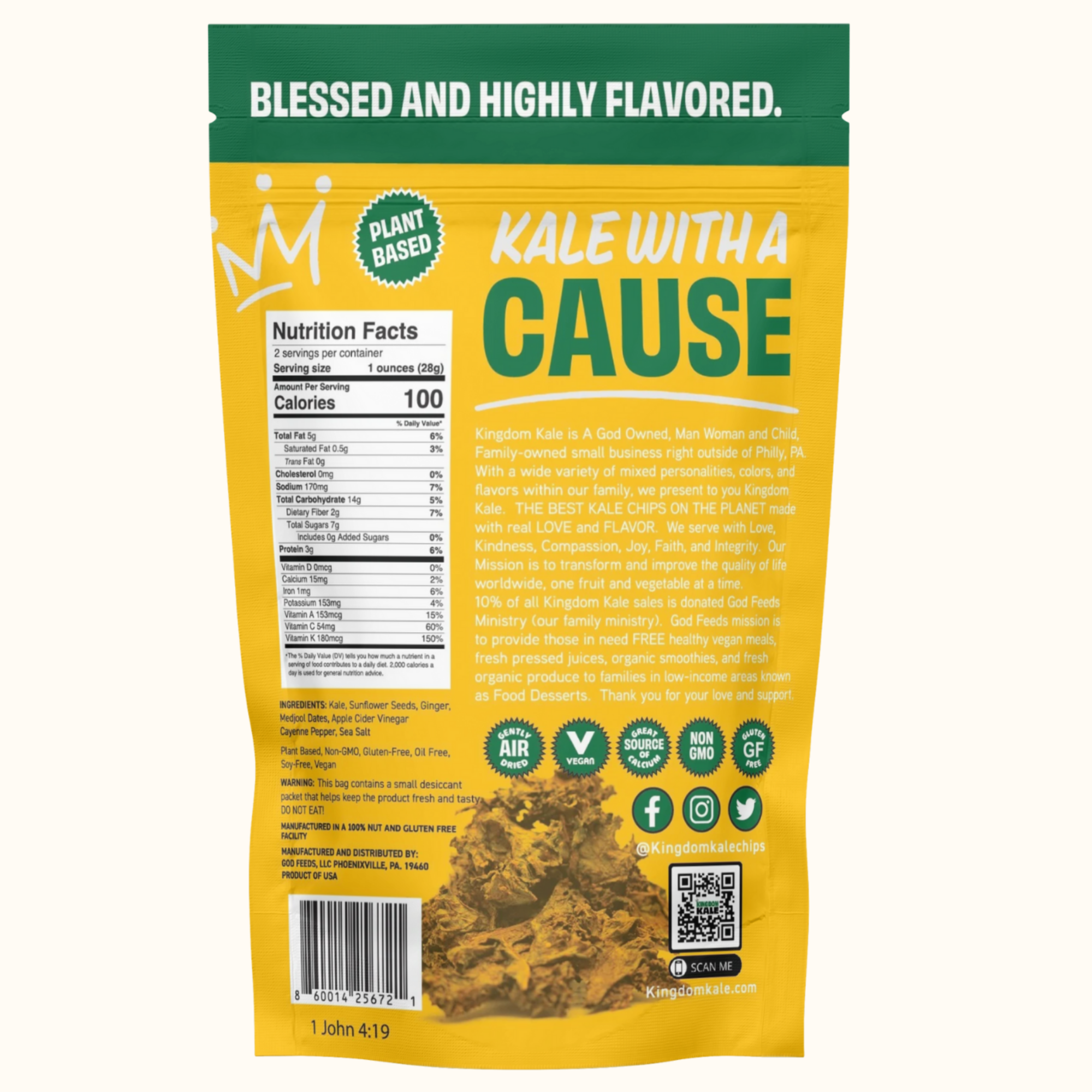 Ginger Date Kale Chips - Vegan, Gluten-Free, Non-GMO