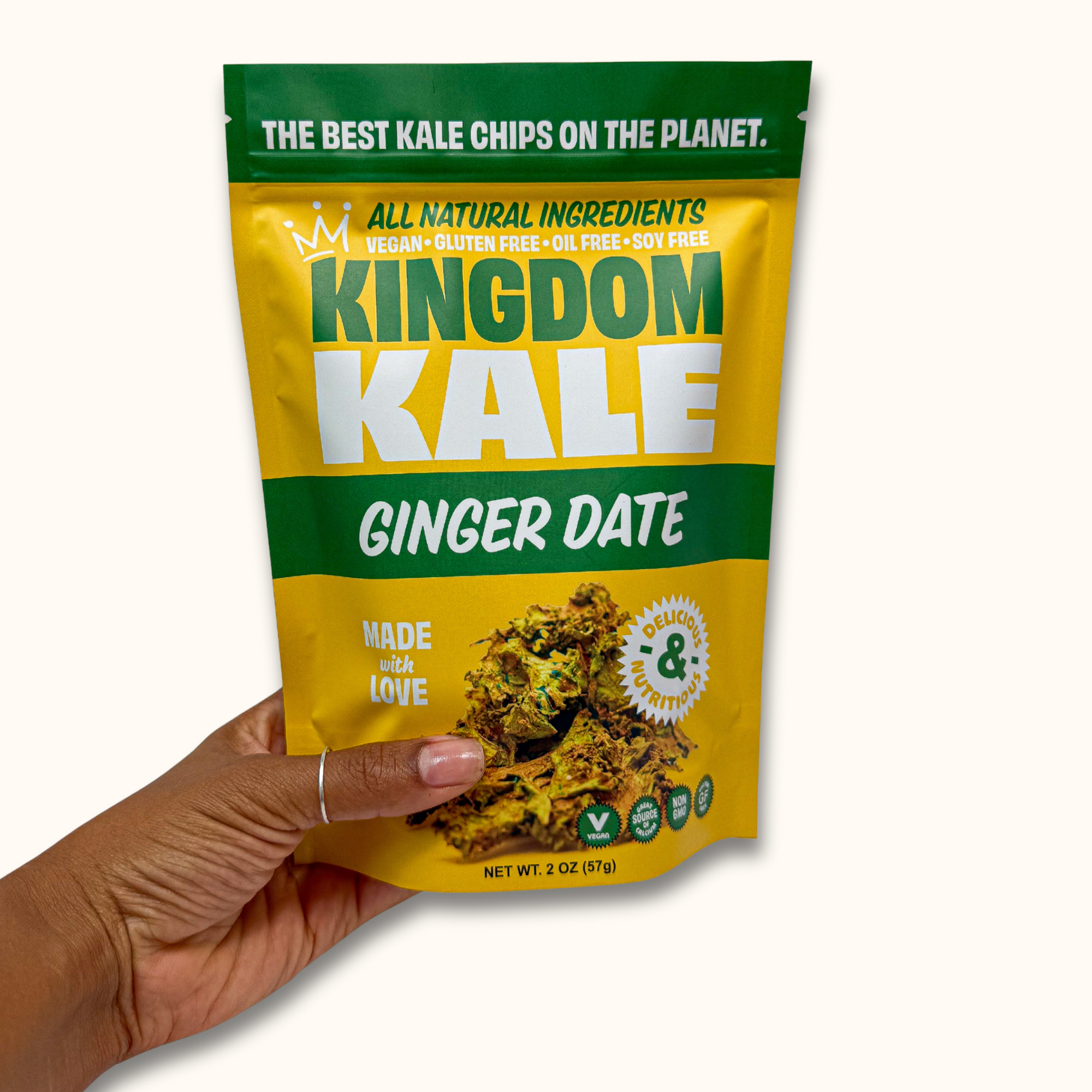 Ginger Date Kale Chips - Vegan, Gluten-Free, Non-GMO