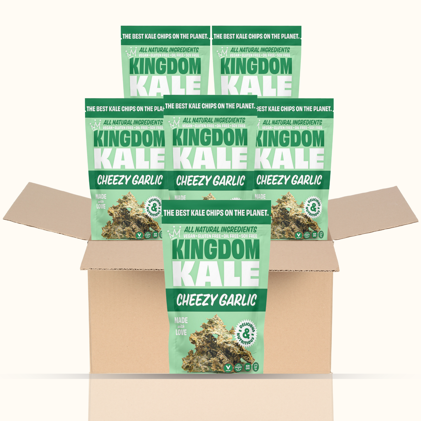 Cheesy Garlic Kale Chips - 6 Pack Bundle