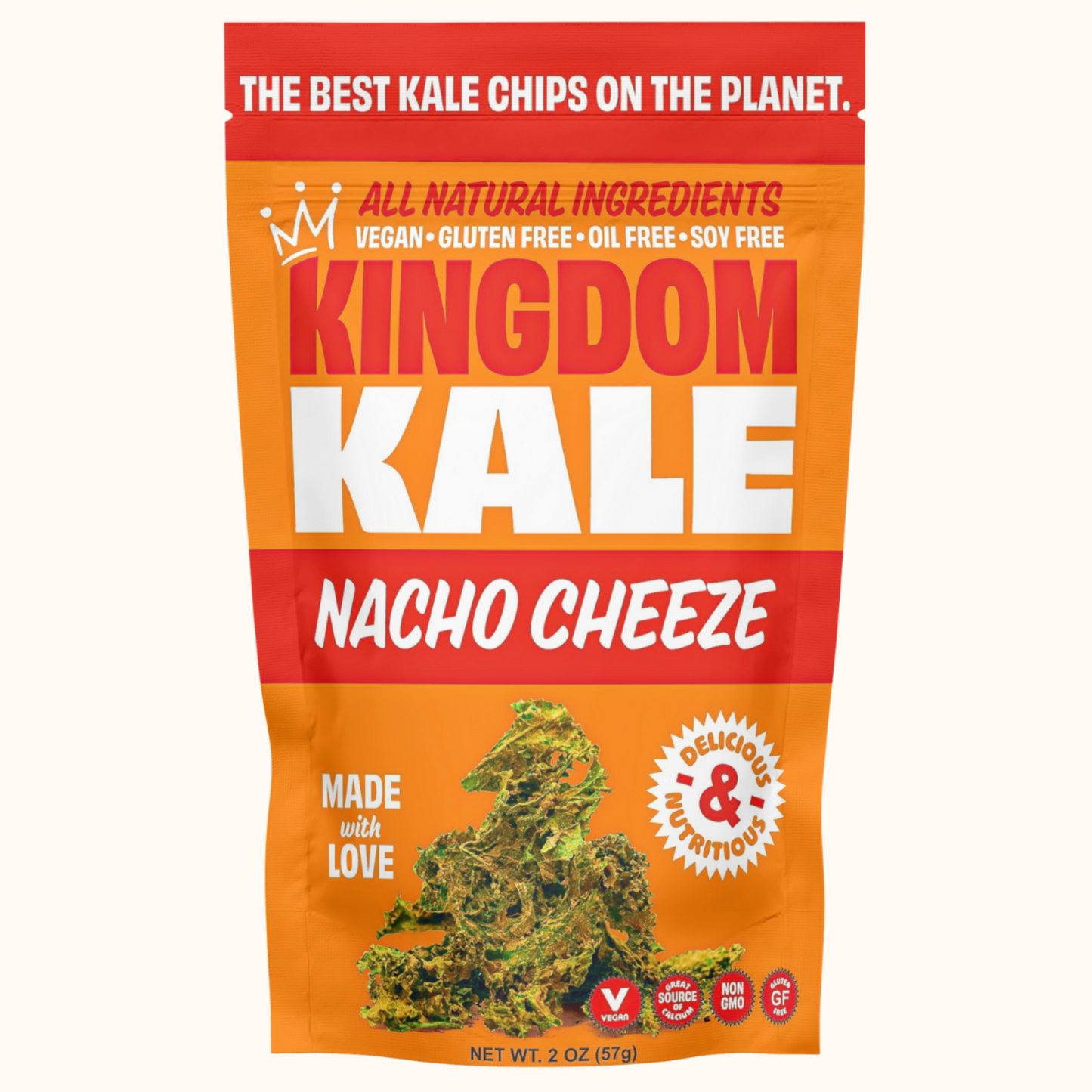 Nacho Cheese Kale Chips - Vegan, Gluten-Free, Non-GMO