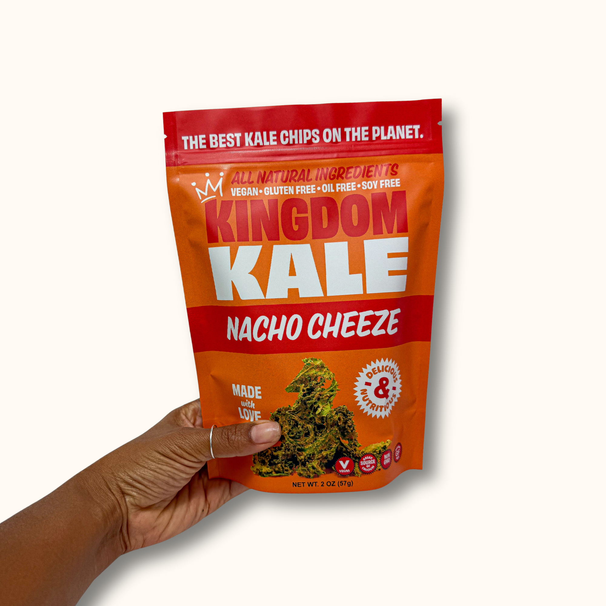 Nacho Cheese Kale Chips - Vegan, Gluten-Free, Non-GMO