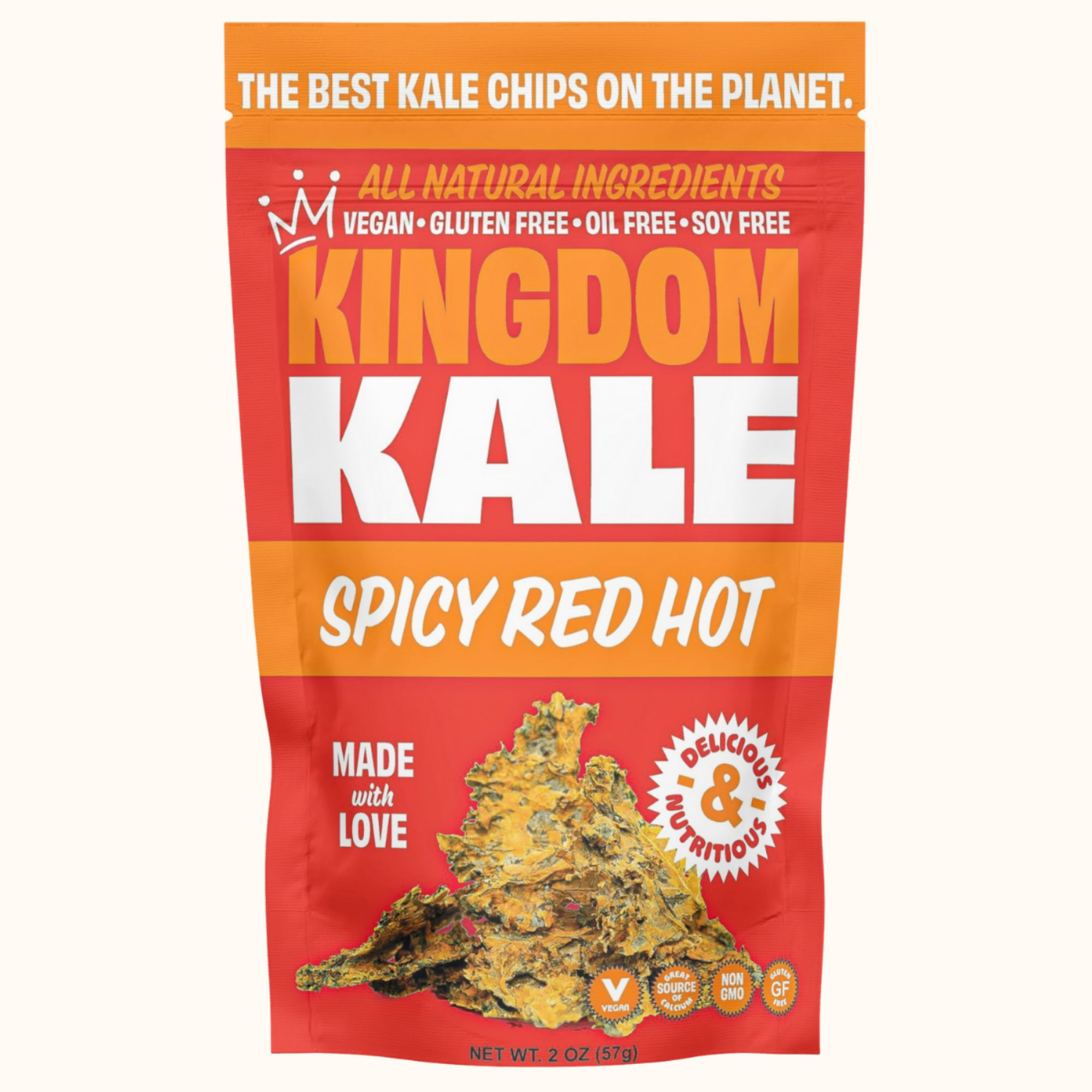 Spicy Red Hot Kale Chips - Vegan, Gluten-Free, Non-GMO