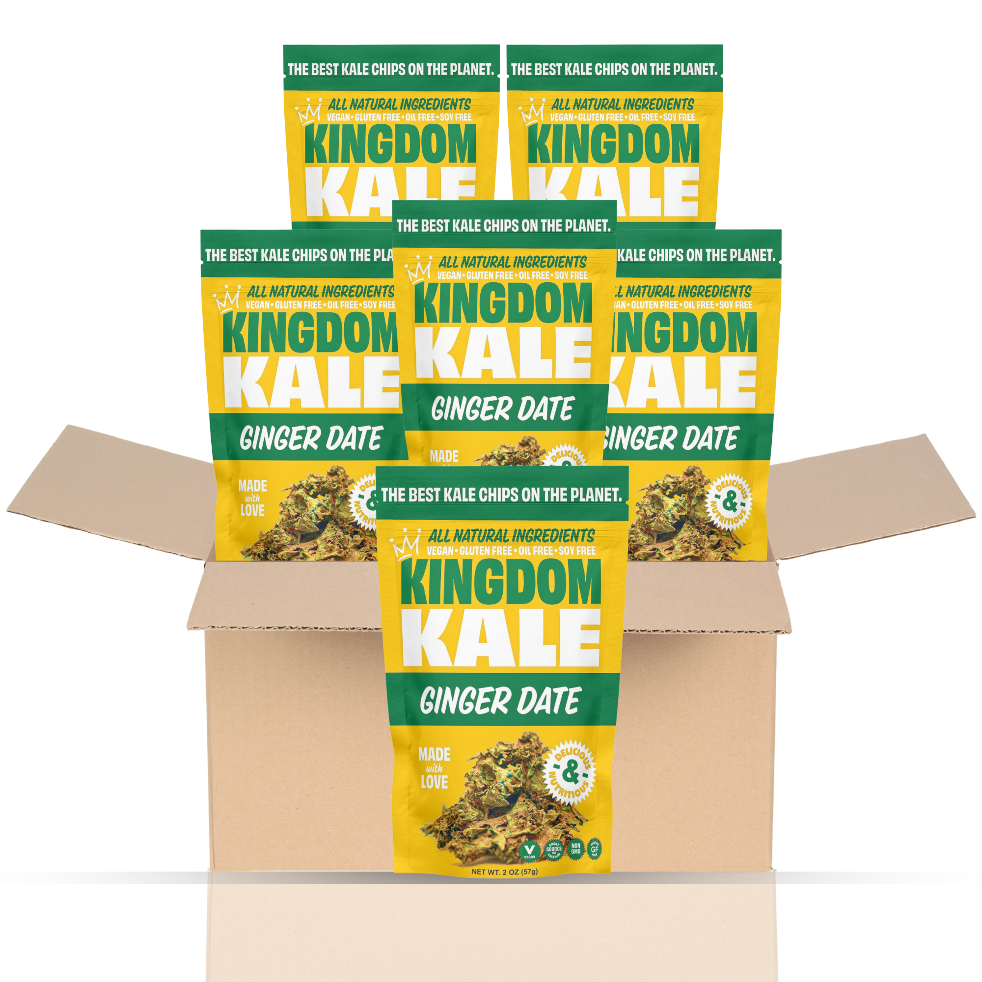 Ginger Date Kale Chips - 6 Pack Bundle