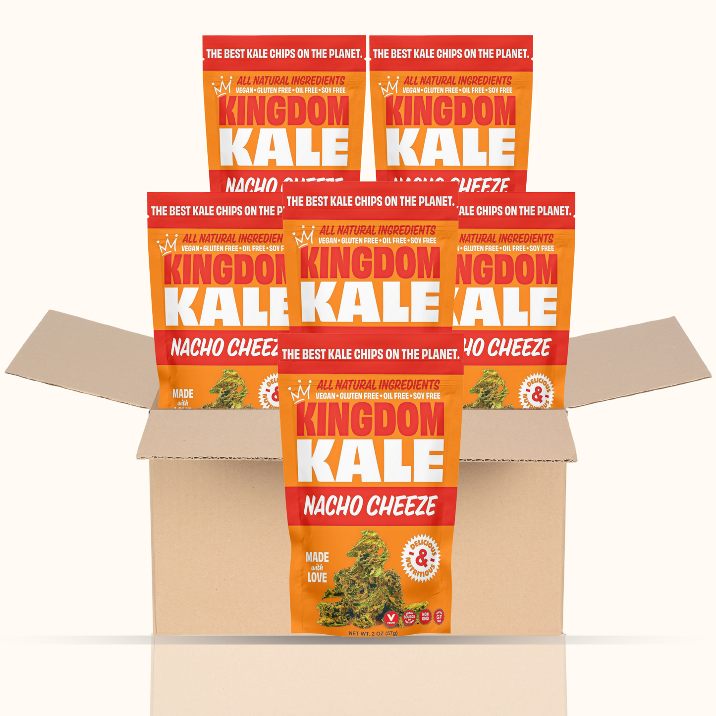 Nacho Cheese Kale Chips - 6 Pack Bundle