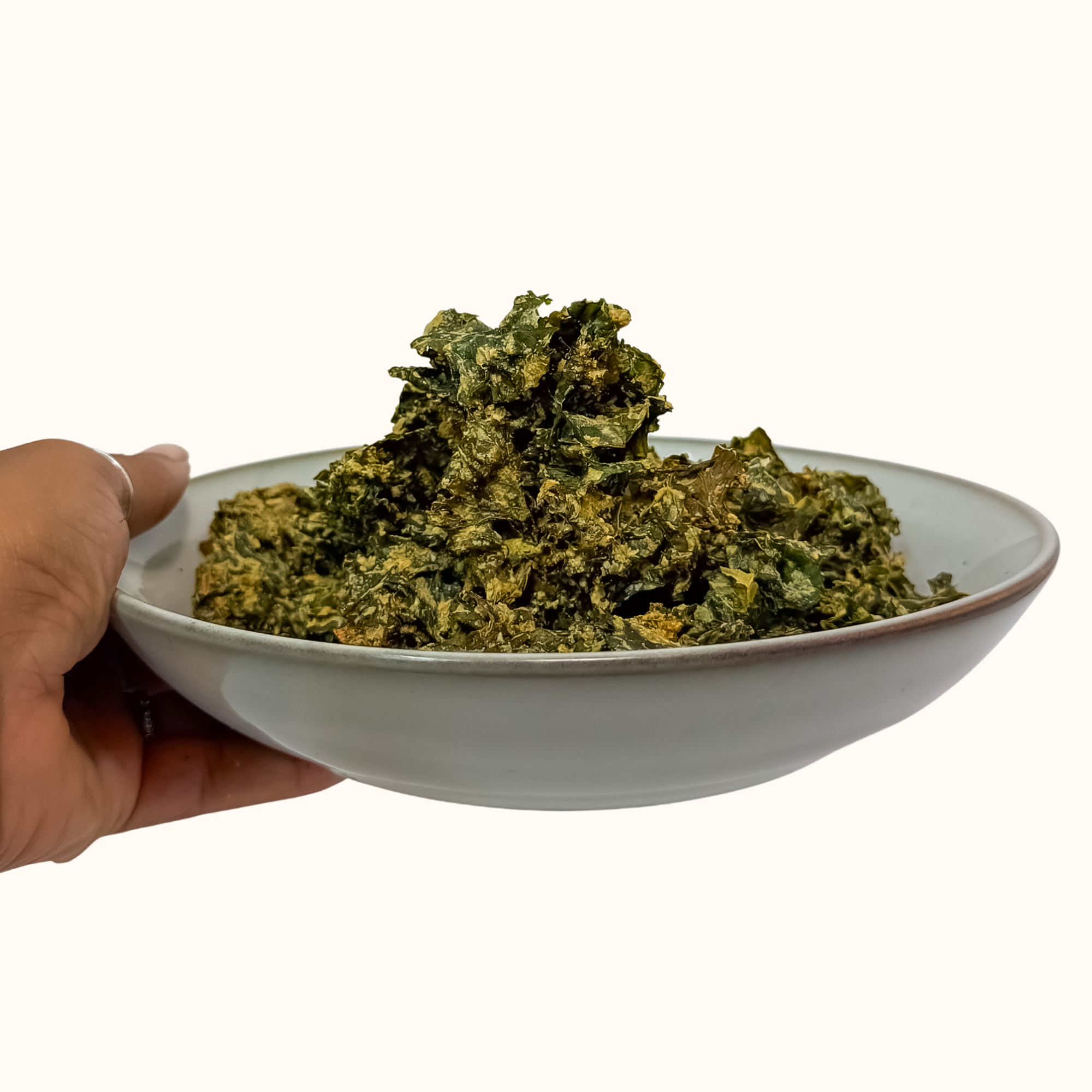 Cheesy Garlic Kale Chips - Vegan, Gluten-Free, Non-GMO